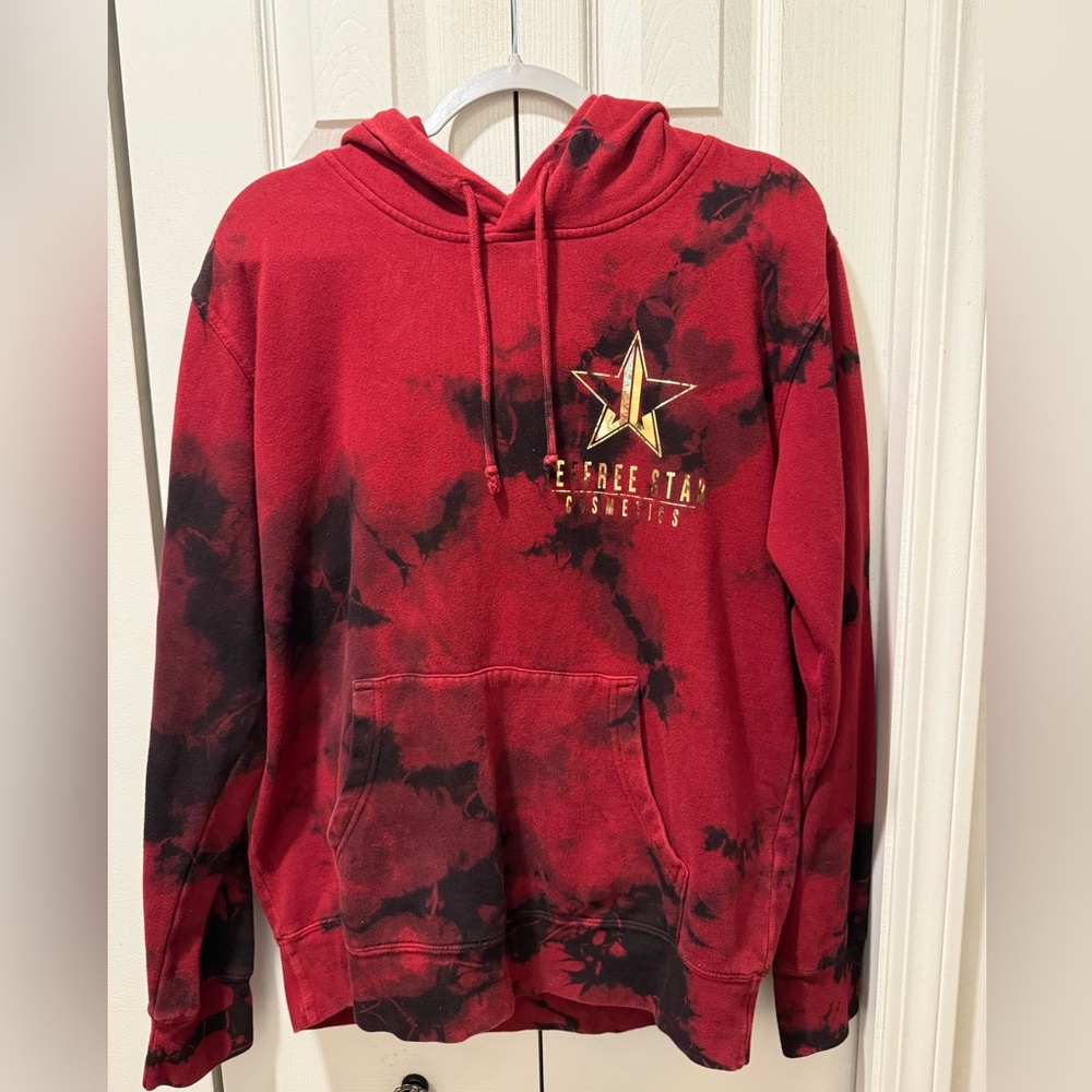 Jeffree Star Red and Black Tie-Dye Hoodie